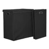 Collapsible Double Laundry Hamper with Removable Liners & Magnetic Lid – Black (25.5” x 25”)